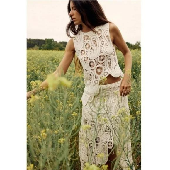 ZARA ASYMMETRICAL CROCHET TOP - Picture 5 of 5